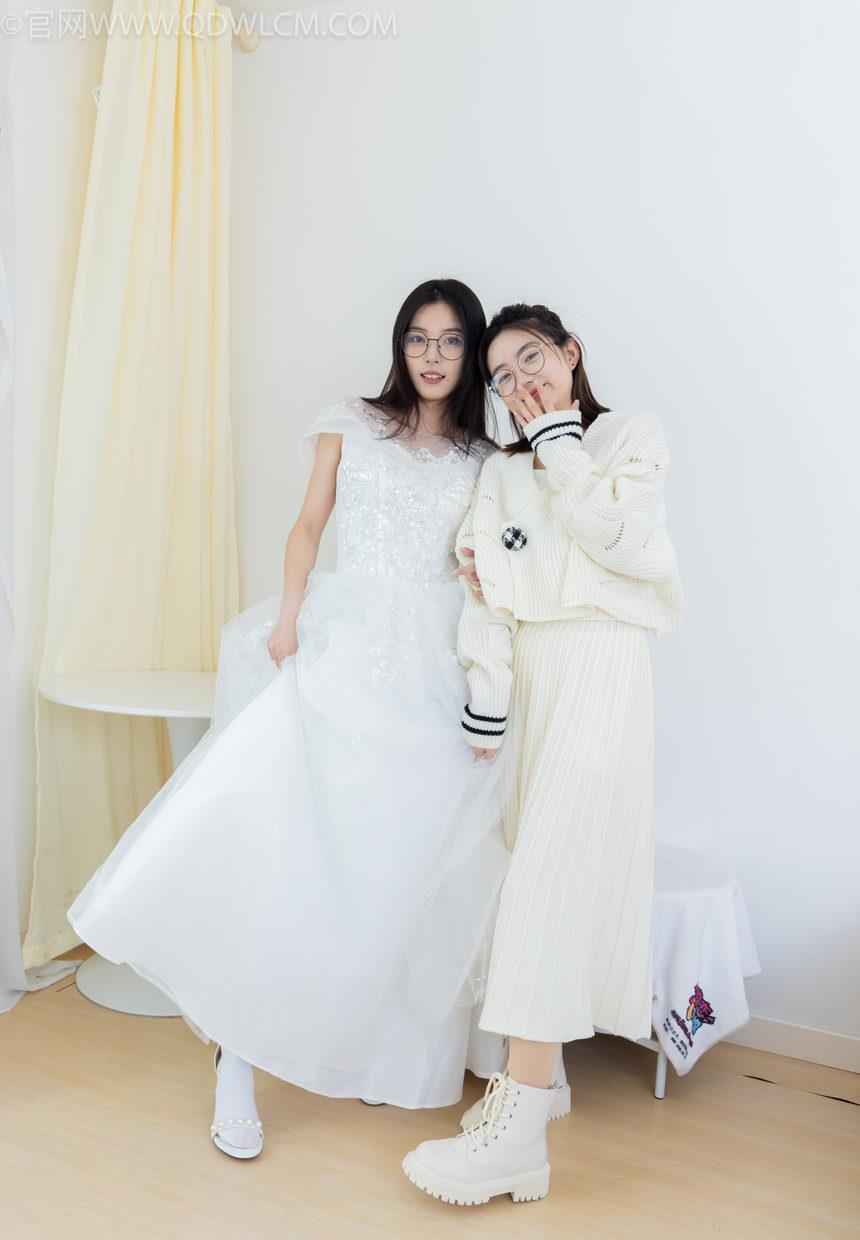 物恋传媒 NO.2308 茯苓&欢欢-高跟鞋、马丁靴、厚白丝、厚肉丝、瑜伽动作、挠脚剧情、婚纱[154P-2V-5.69G]