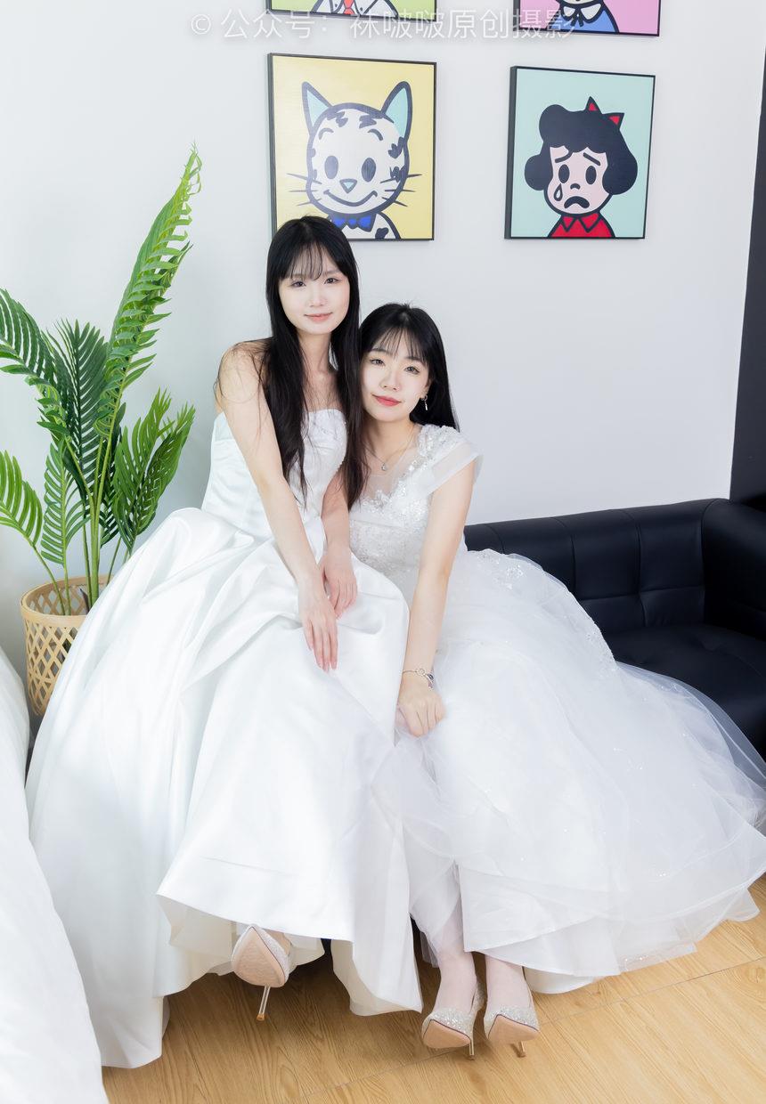 [BoBoSocks袜啵啵]NO.510 小甜豆&甜甜圈-两双高跟鞋、薄肉丝、薄白丝、婚纱主题、互相帮对方腿脚涂抹[172P+1V／7.02GB]