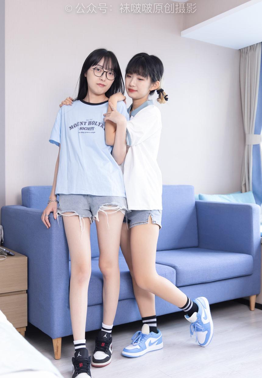 [BoBoSocks袜啵啵]NO.520 稚予&砂糖 板鞋、黑棉袜、白棉袜、裸足[160P+1V／5.71GB]